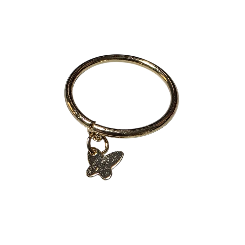 Gold Butterfly Charm Ring
